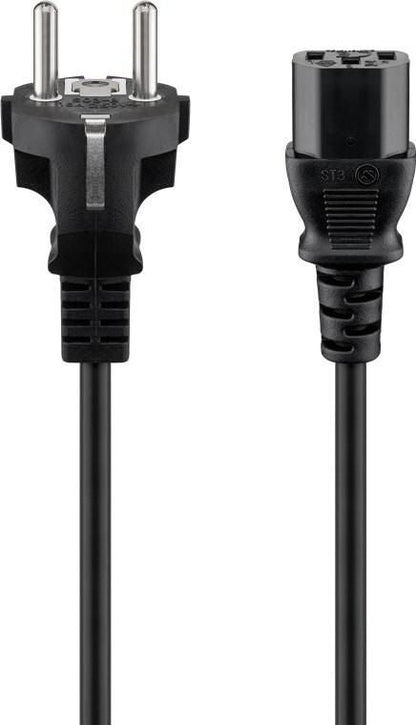 Goobay 50098 Power Cable – IEC C13 to Type F 2m 10A Black RoHS