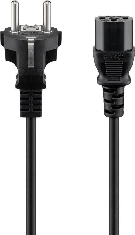 Goobay 50098 Power Cable – IEC C13 to Type F 2m 10A Black RoHS