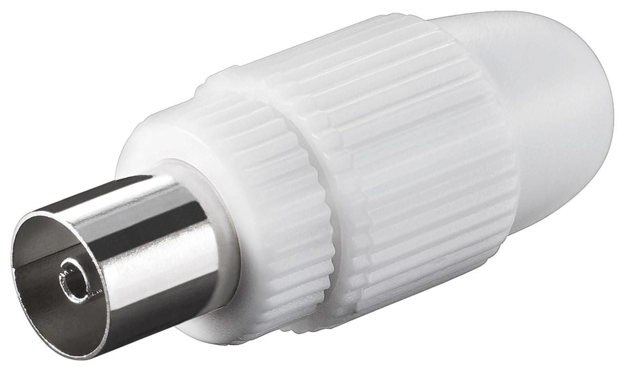 Goobay 11501 Coaxial Coupling – IEC Female Connector, White, 10-Pack