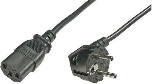 LOGON TC005NC Power Cable – C13 to CEE 7/7, 0.5m, Black, VDE Approved