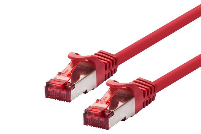 LOGON PROFESSIONAL Cat6 S/FTP Patch Cable 0.3m Red – RJ45 Network Lead