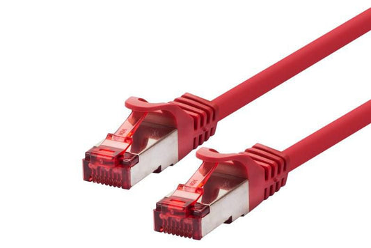 LOGON PROFESSIONAL Cat6 S/FTP Patch Cable 0.3m Red – RJ45 Network Lead