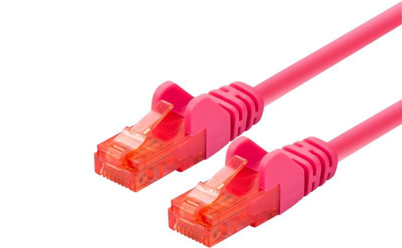 LOGON PROFESSIONAL Cat6 U/UTP Patch Cable 0.3m Magenta – RJ45 Network Lead