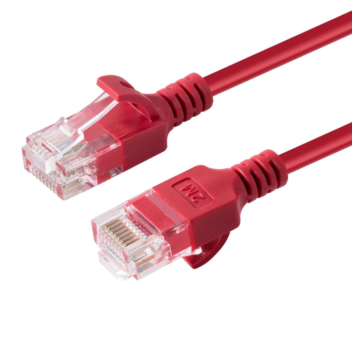 Microconnect Cat6a U/UTP Slim Network Cable 0.15m Red – LSZH, RJ-45, 10Gbps