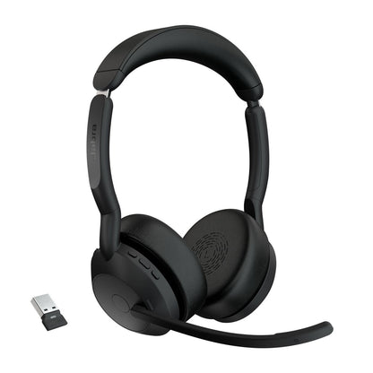 Jabra 25599-989-999 Evolve2 55 Link380a UC Stereo Wireless Headset Black
