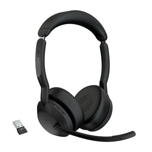 Jabra 25599-989-999 Evolve2 55 Link380a UC Stereo Wireless Headset Black