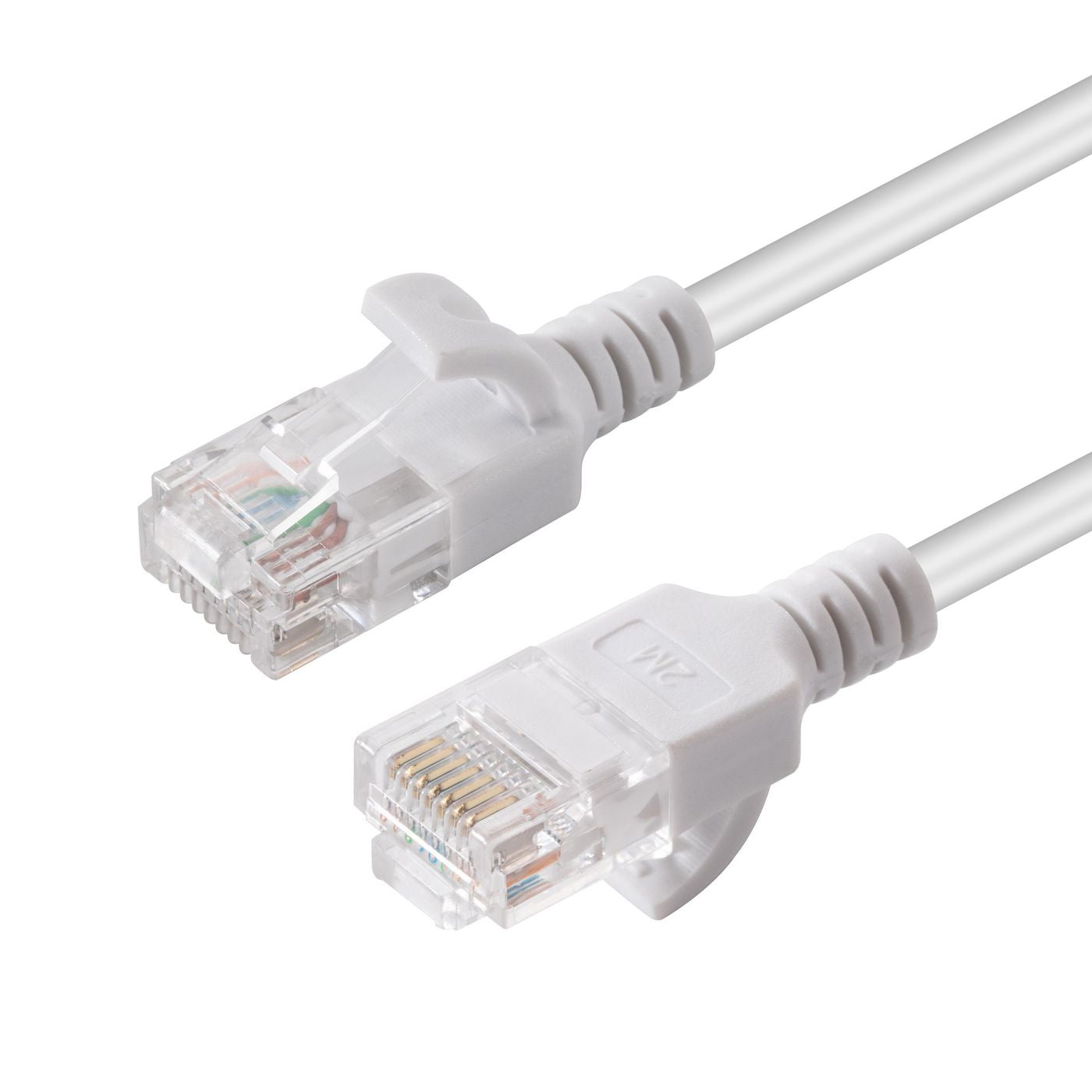 Microconnect Cat6a U/UTP Slim Network Cable 2m – White, LSZH, RJ-45, 10Gbps