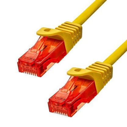 ProXtend 6UTP-002Y CAT6 Ethernet Cable – 0.2m Yellow U/UTP LSZH 24AWG Copper RJ45 Gold-Plated