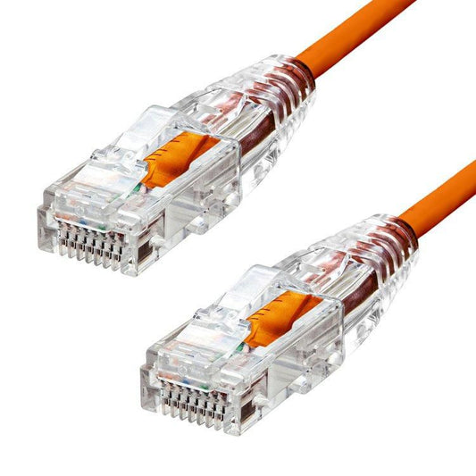 ProXtend Ultra Slim CAT6 U/UTP LSZH Ethernet Cable – 3m Orange, 28AWG, High-Speed