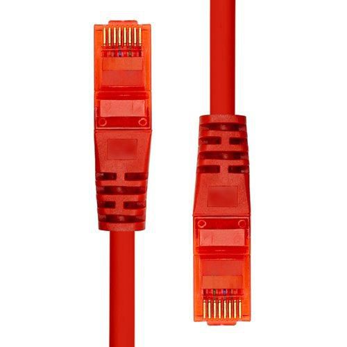ProXtend V-6UTP-0025R CAT6 Ethernet Cable 0.25m Red U/UTP CCA PVC Jacket Gold-Plated RJ45