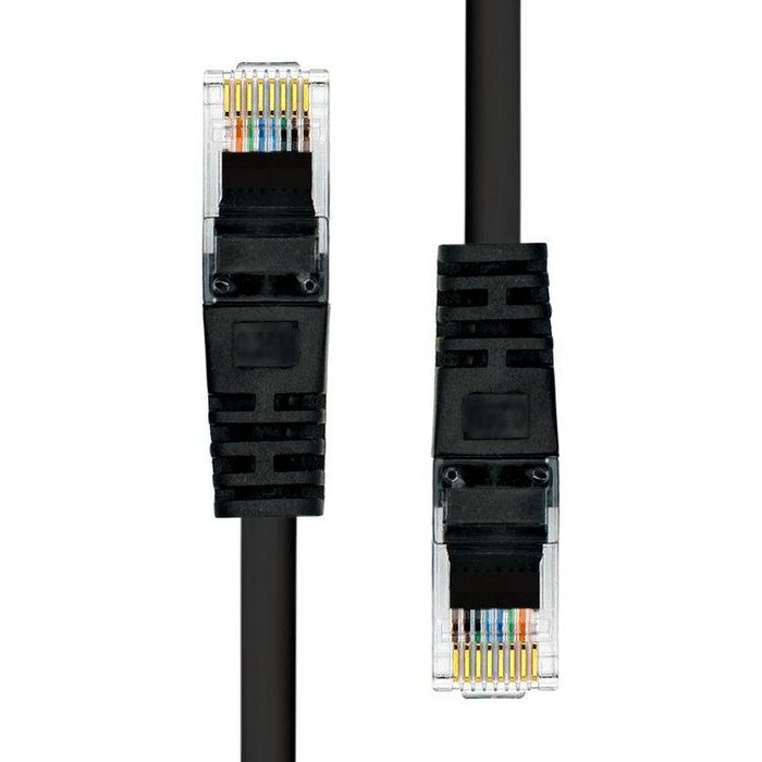 ProXtend V-5UTP-0025B CAT5e Ethernet Cable 0.25m Black U/UTP CCA PVC RJ45 Gold-Plated Connectors