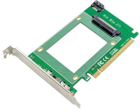 ProXtend PX-SA-10147 PCIe x16 U.2 SSD Adapter Card – Green/Silver, NVMe, 3 Year Warranty