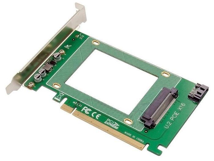 ProXtend PX-SA-10147 PCIe x16 U.2 SSD Adapter Card – Green/Silver, NVMe, 3 Year Warranty