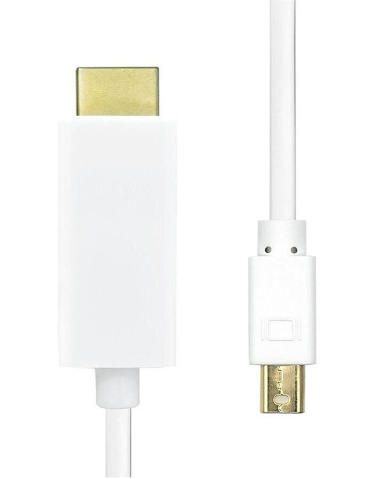 ProXtend MDP1.2-HDMI-002W Mini DisplayPort 1.2 to HDMI Cable 2m – 4K 30Hz, Gold-Plated, White