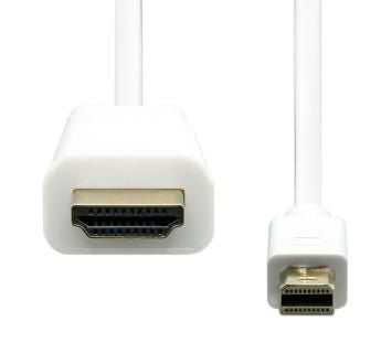 ProXtend MDP-HDMI-002W Mini DisplayPort to HDMI Cable 2m – 4K 30Hz, Gold-Plated, White