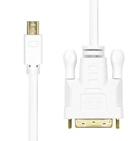 ProXtend MDP-DVI241-002W Mini DisplayPort to DVI-D 24+1 Cable 2m – 1080p, Gold-Plated, White
