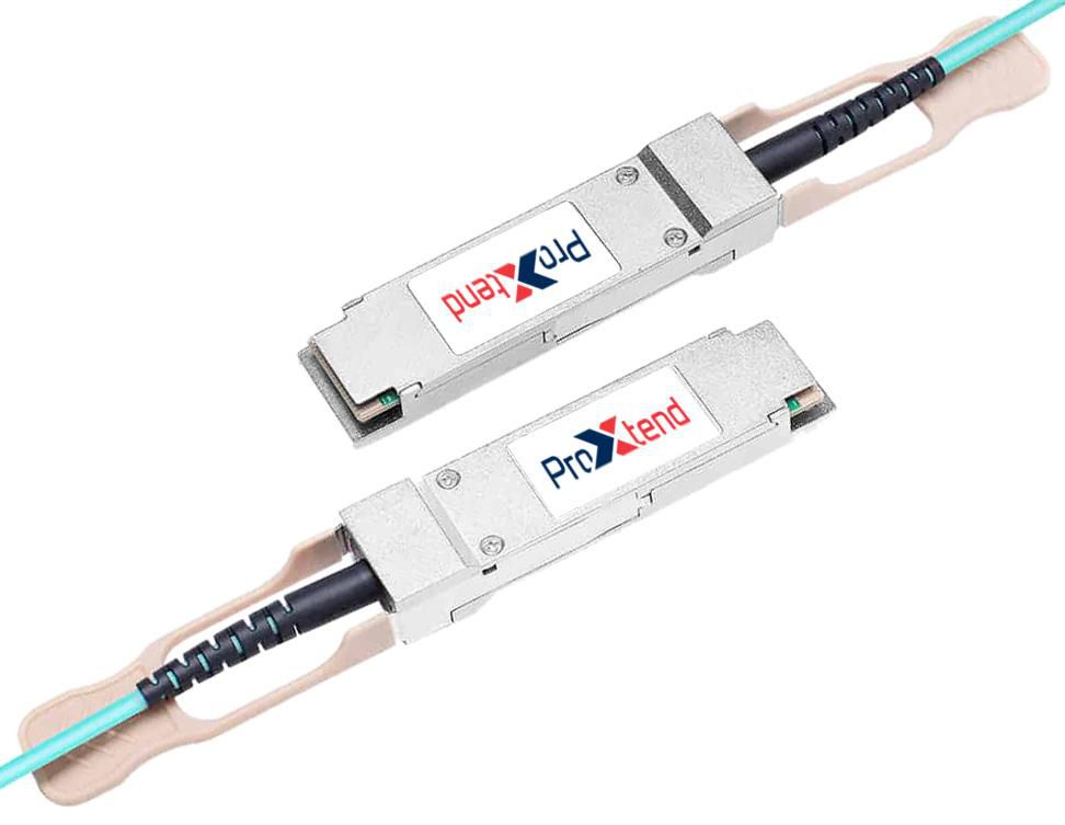 ProXtend PX-QSFP+BOA-00001-CI1 QSFP+ Breakout AOC Cable – 1m 40Gb/s 4xSFP+ PVC Aqua