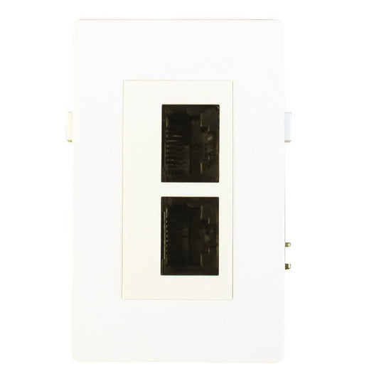 Garbot BN4900-DUAL UTP CAT.6 Multi-Media Flush Mount Wall Module 1.5M White