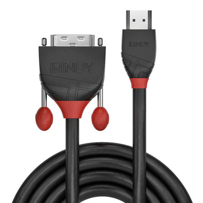 Lindy 36271 1m HDMI to DVI Cable – Black Line, Gold Plated, RoHS Certified