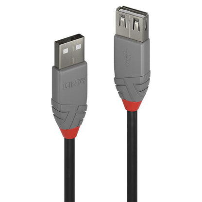 Lindy 36701 USB 2.0 Type A Extension Cable 0.5m Black/Grey 480Mbit/s