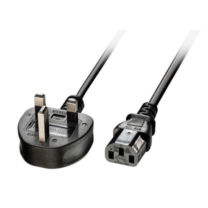 Lindy 30435 5m UK 3 Pin Plug to IEC C13 Power Cable Black