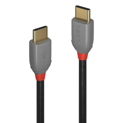 Lindy 36871 USB 2.0 Type C to C Cable – 1m Anthra Line, Black