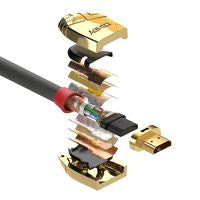 Lindy 37865 7.5m High Speed HDMI Cable Gold Line – 4K UHD, 24K Gold Plated Connectors