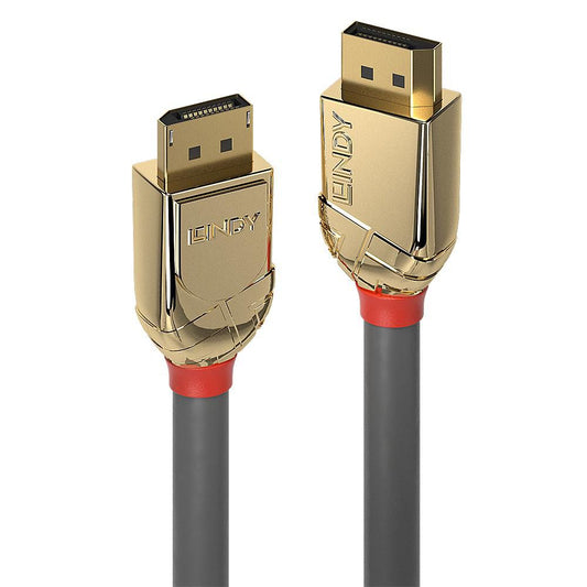 Lindy 15m DisplayPort 1.2 Cable – Gold Line, 4K UHD, 24K Gold Plated Connectors