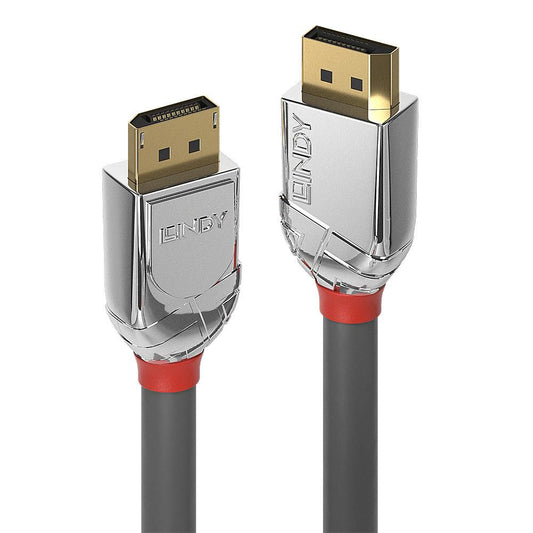 Lindy 36301 DisplayPort Cable 1m – Cromo Line, 1.2, Gold-Plated, Grey