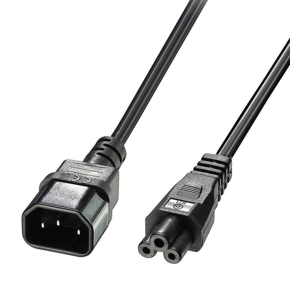 Lindy 30340 External Power Cable – C14 to C5 1m Lead-Free Black
