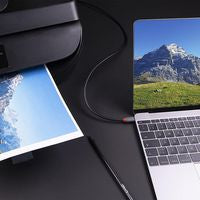 Lindy 36666 USB 3.2 Type C to B Cable 1m Black Round Cable