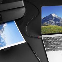 Lindy 36941 USB 2.0 Type C to B Cable – 1m Anthra Line, 480Mbps, Black