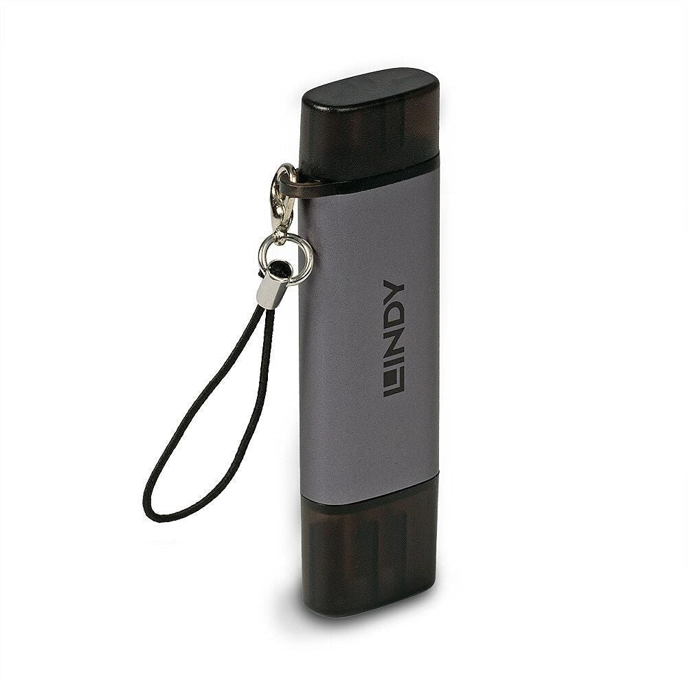 Lindy 43335 Card Reader – USB 3.2 Type C & A SD/MicroSD 5Gbps