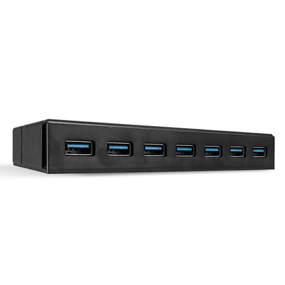 Lindy 43228 7 Port USB 3.0 Hub – High-Speed 5000Mbit/s, Powered, Black