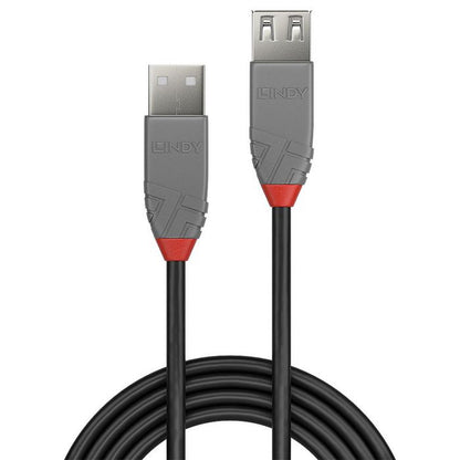 Lindy 36704 USB 2.0 Type A Extension Cable 3m Black/Grey