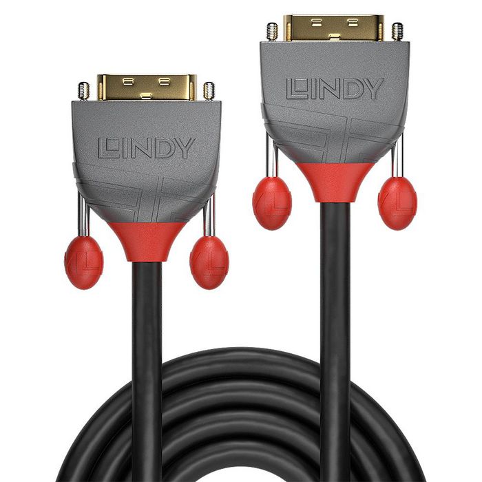 Lindy 36225 7.5m DVI-D Dual Link Cable – Anthra Line, Gold Plated, Triple Shielded, 2560x1600