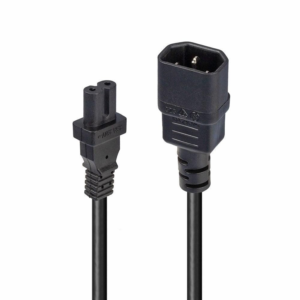 Lindy 30312 2m IEC C14 to IEC C7 (Figure 8) Power Cable 16A 250V Black