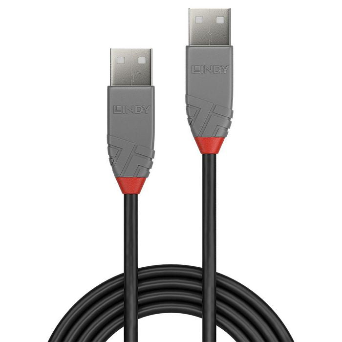 Lindy 36690 USB 2.0 Type A to A Cable – 0.2m, Black, Anthra Line