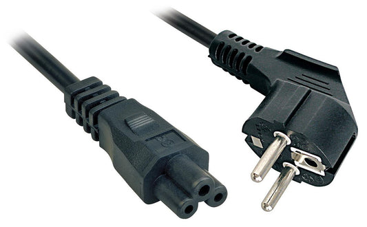 Lindy 30405 Schuko to C5 Power Cable – 2m, Black, Cloverleaf