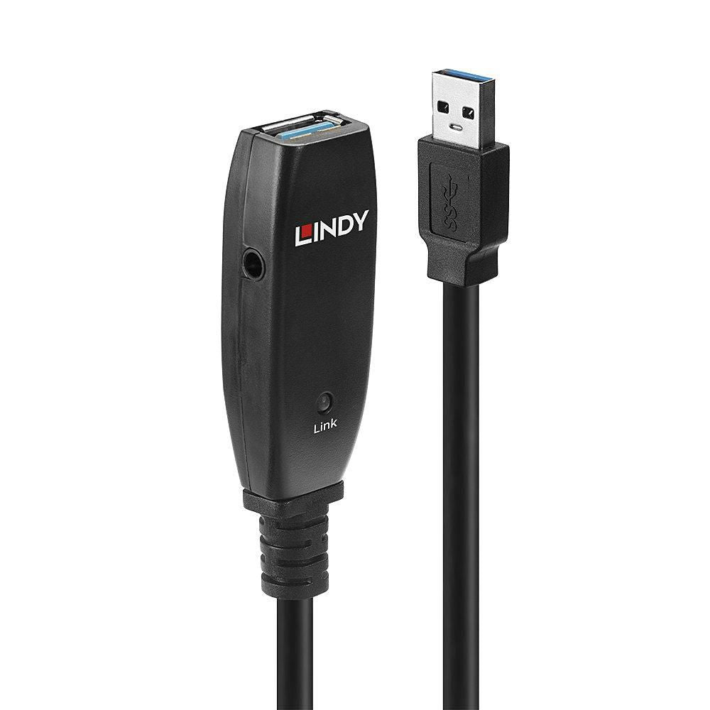 Lindy 43322 USB 3.0 Active Extension Slim 15m USB A Male to Female Cable