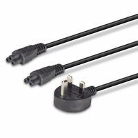 Lindy 30428 Power Cable – 2.5m UK 3 Pin Plug to 2 x IEC C5 Splitter, Black