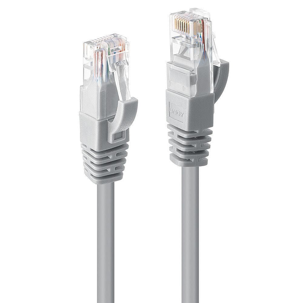 Lindy 2m Cat.6 U/UTP Network Cable – Grey, RJ45, High-Speed Ethernet