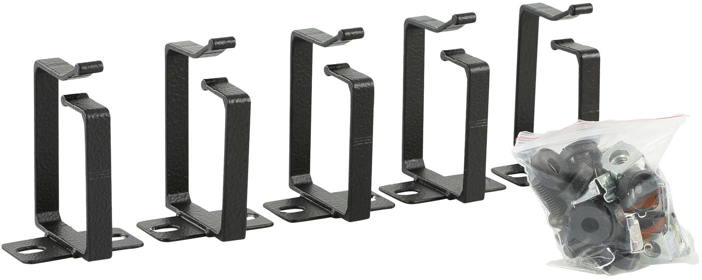 Lanview RAO120BL Cable Organizer Hook Set – 5 Pack, Black, Aluminium
