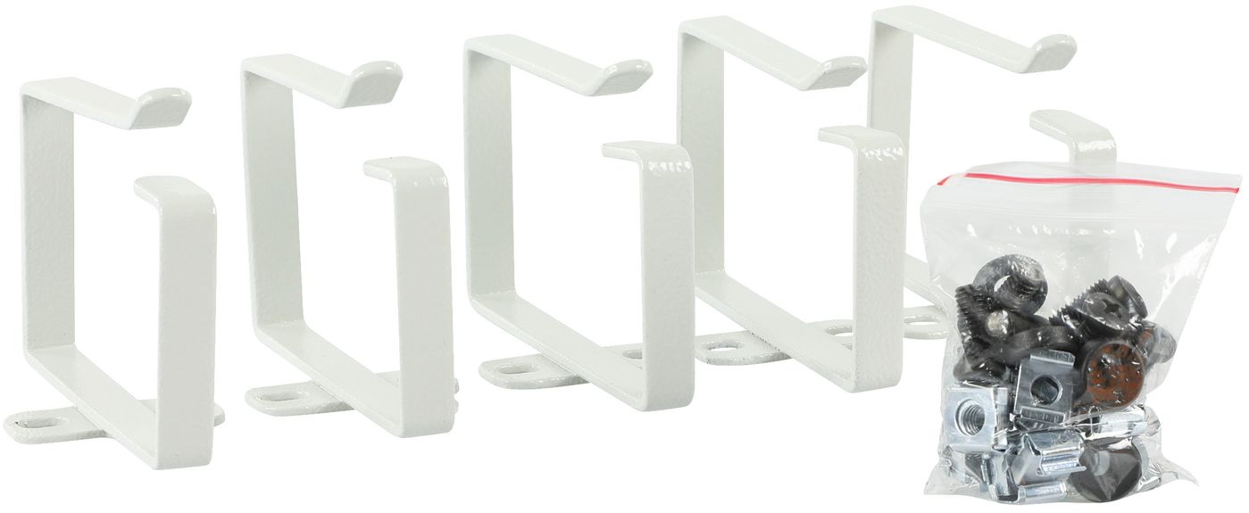 Lanview RAO125WH Cable Organizer Hook Set – White, 5 Pack, Aluminium Rack Accessory