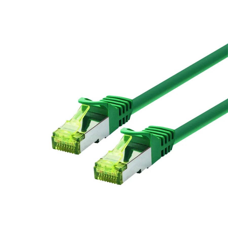 LOGON PROFESSIONAL Cat6a S/FTP Patch Cable 0.25m – Green LSOH RJ45