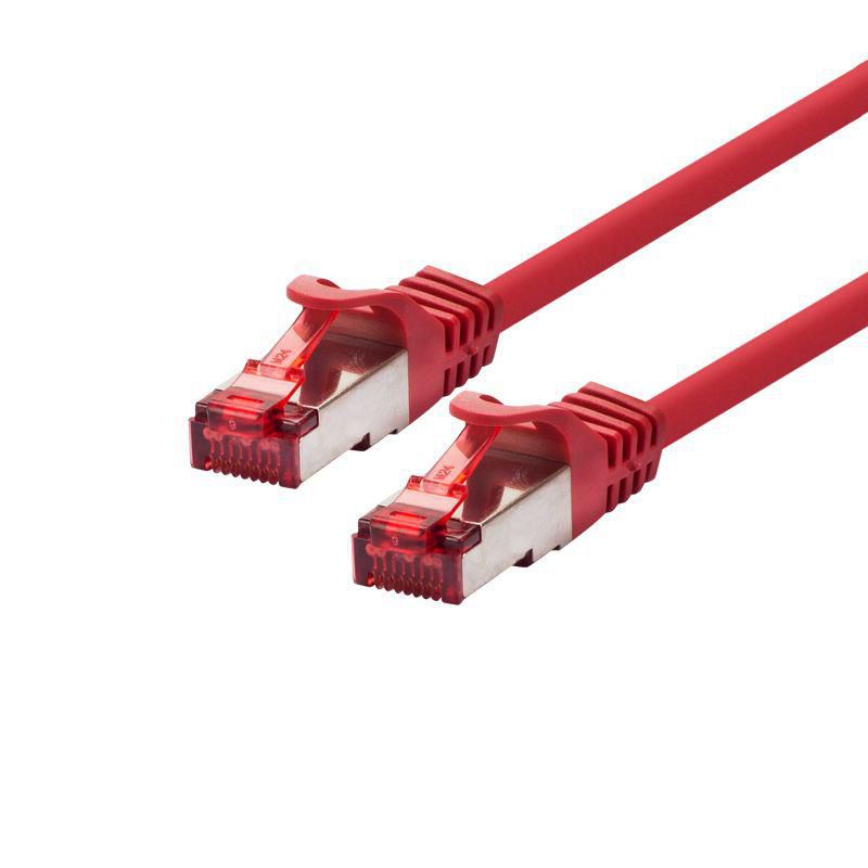LOGON PROFESSIONAL Cat6 S/FTP PIMF Patch Cable – 3m Red, Shielded RJ45