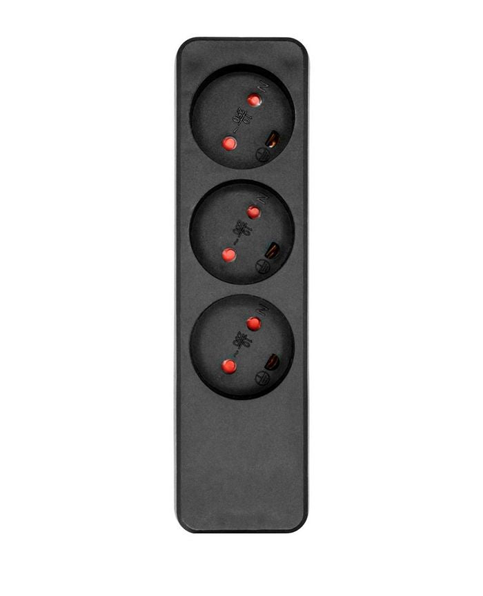 ProXtend K3-0B Power Strip – 3-Way Type K Black, No Plug