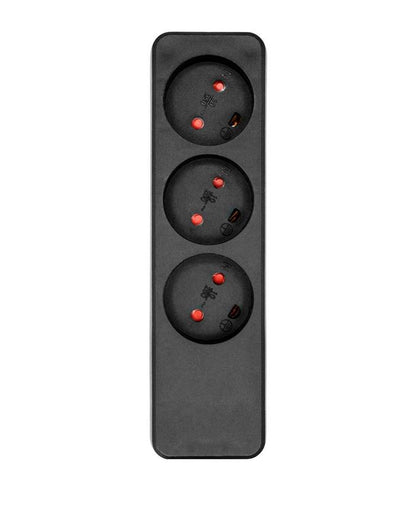 ProXtend K3-0B Power Strip – 3-Way Type K Black, No Plug