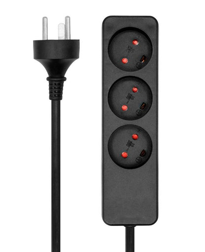 ProXtend K3-KIT02B Power Strip – 3-Way Type K 2m Cable Black