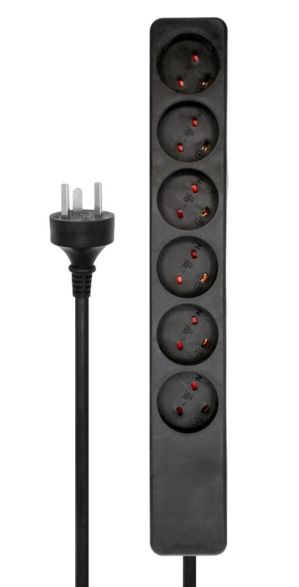 ProXtend KIT6-KIT03B 6-Way Power Strip 3m Black – Danish IT Mains Extension